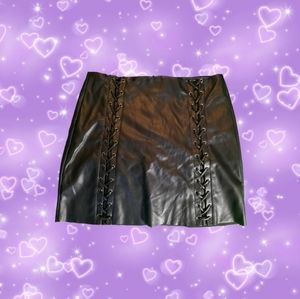 faux leather mini skirt